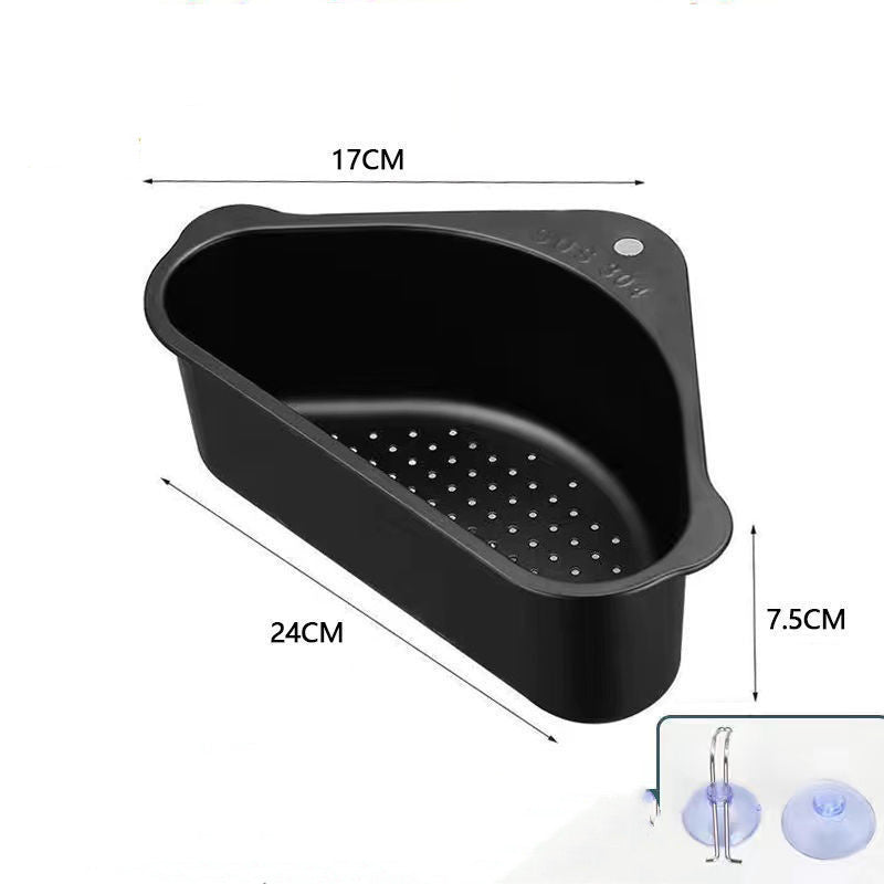 Stainless Steel Corner Sink Strainer Basket – No Drilling Needed