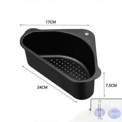 Stainless Steel Corner Sink Strainer Basket – No Drilling Needed