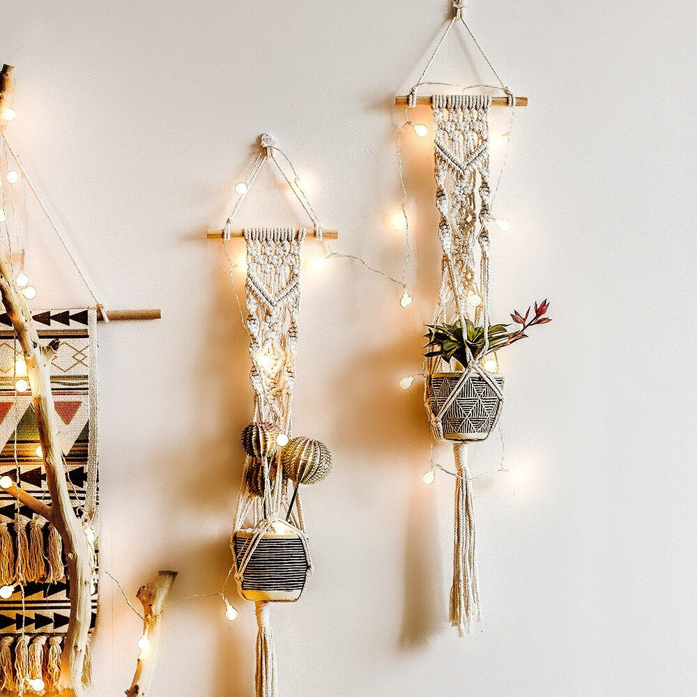 Braided Rope Wall Hanging Basket