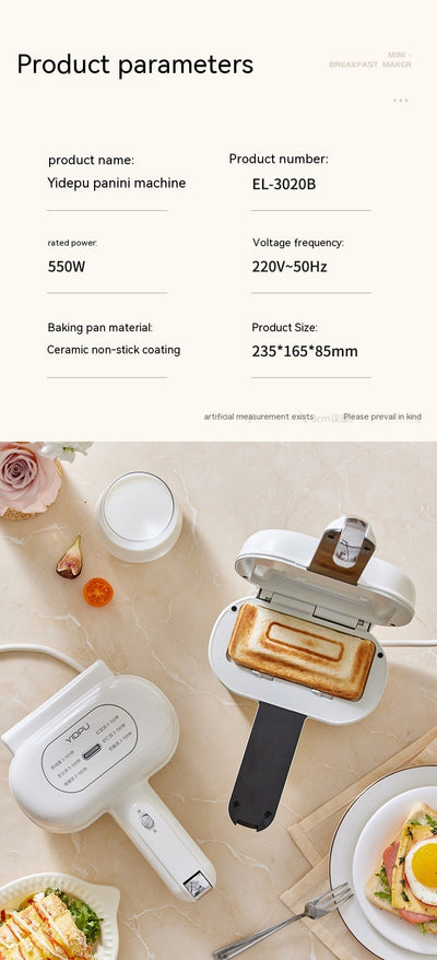 Compact Sandwich & Bread Toaster for Quick Breakfast