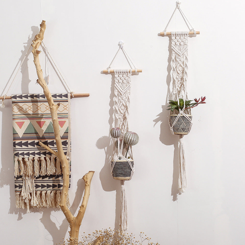 Braided Rope Wall Hanging Basket