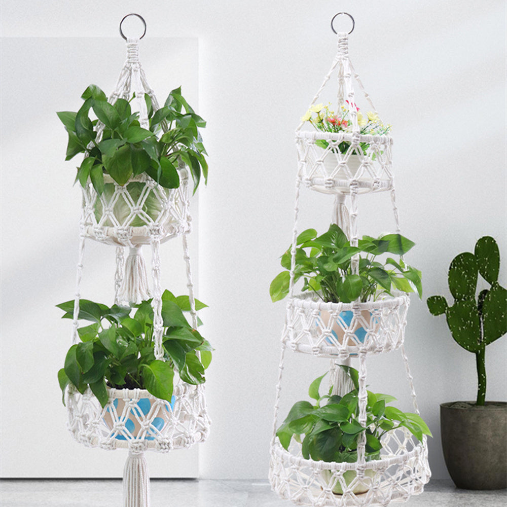 Two-Tier Folding Hanging Basket - Versatile Fruit & Flower Pot