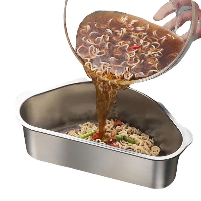 Stainless Steel Corner Sink Strainer Basket – No Drilling Needed