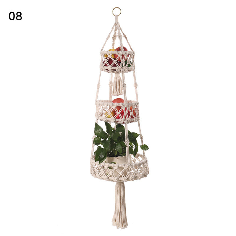 Two-Tier Folding Hanging Basket - Versatile Fruit & Flower Pot