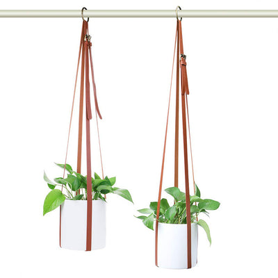 Leather Plant Hanging Basket Adjustable Hanging