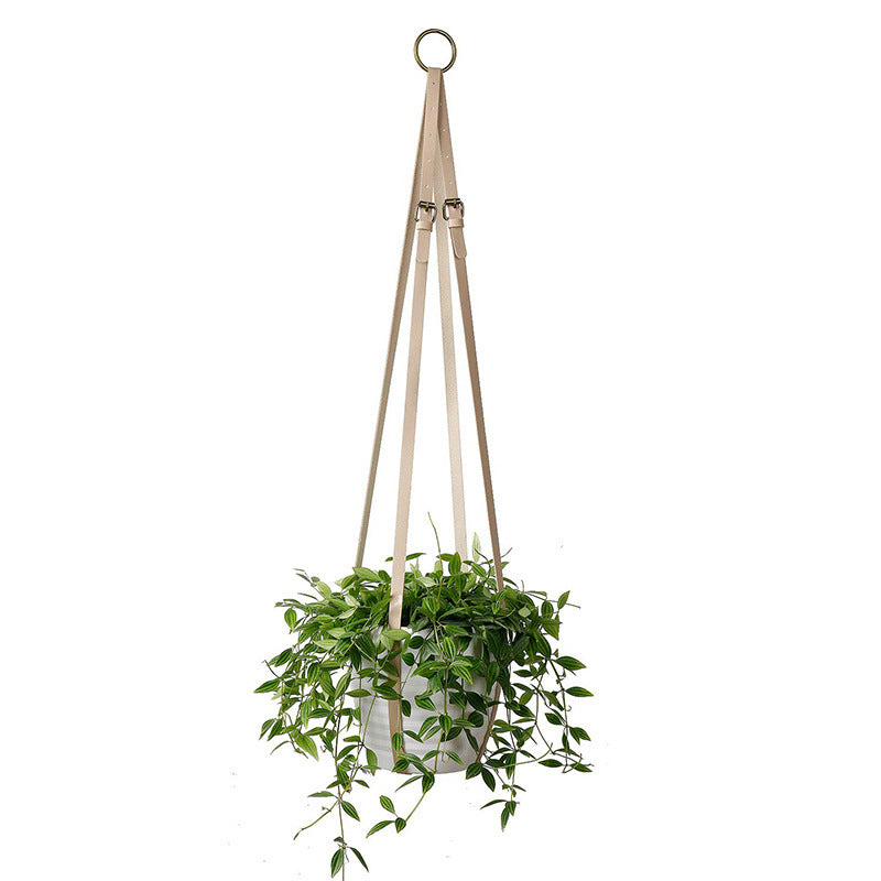 Leather Plant Hanging Basket Adjustable Hanging