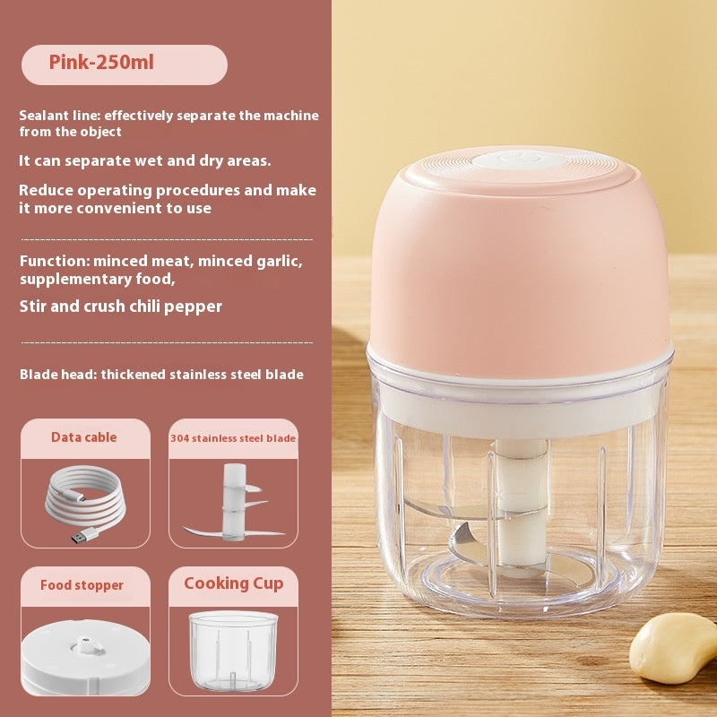 Mini Electric Garlic Grinder – USB Rechargeable Chopper