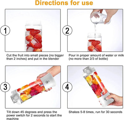 600ML Portable USB Rechargeable Smoothie Blender