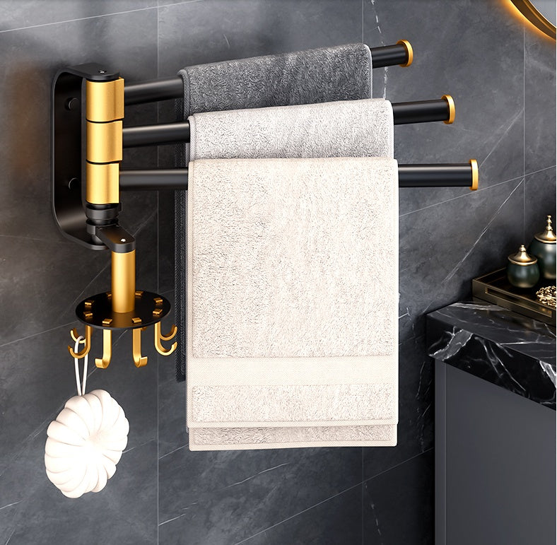Rotating Towel Rack Free Punch Toilet  kitchen & Bathroom